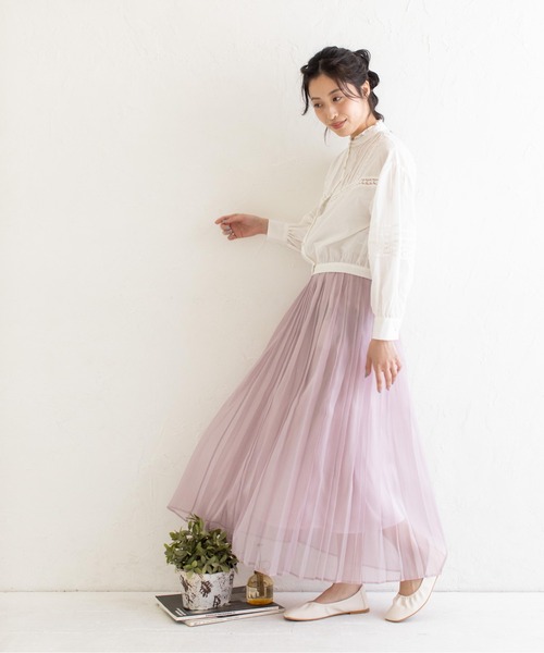 Mysa&Liina（ミーサリーナ）の「コットンレースショートブラウス（シャツ/ブラウス・レディース・ライトグレー/オフホワイト/ブルー・M）」の15枚目の写真