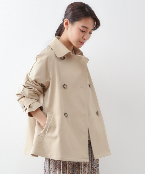 MELROSE claire（メルローズ クレール）の「エステルギャバショートトレンチコート（トレンチコート・レディース・ネイビー/ブルー/ベージュ・FREE）」の4枚目の写真