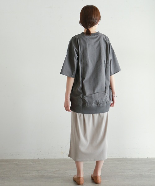NOMBRE IMPAIR(ノンブルアンペール)の「コーマ天竺 ロングポケTEE(Tシャツ/カットソー・レディース・ホワイト/グレー/グリーン・FREE)」の6枚目の写真