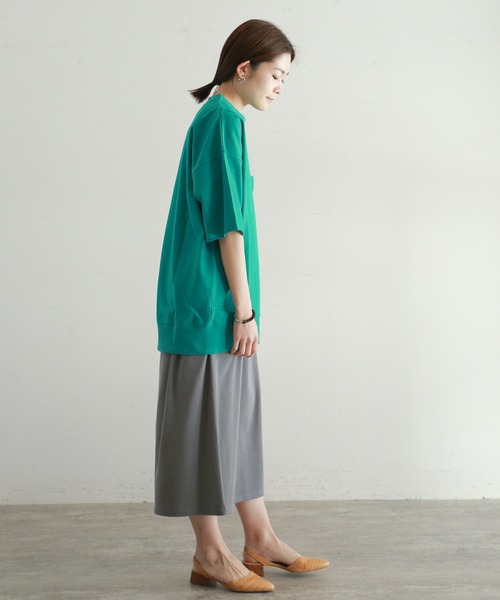 NOMBRE IMPAIR(ノンブルアンペール)の「コーマ天竺 ロングポケTEE(Tシャツ/カットソー・レディース・ホワイト/グレー/グリーン・FREE)」の11枚目の写真
