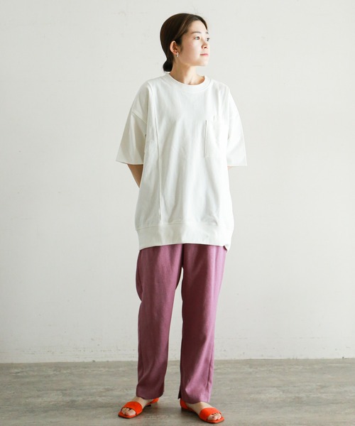 NOMBRE IMPAIR(ノンブルアンペール)の「コーマ天竺 ロングポケTEE(Tシャツ/カットソー・レディース・ホワイト/グレー/グリーン・FREE)」の16枚目の写真