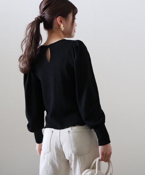 Cheek（チーク）の「楊柳パワショルブラウス（Tシャツ/カットソー・レディース・ブラック/ベージュ/アイボリー・MEDIUM）」の3枚目の写真