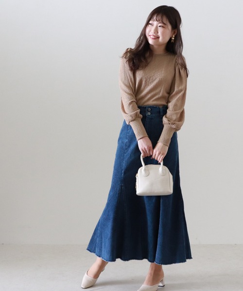 Cheek（チーク）の「楊柳パワショルブラウス（Tシャツ/カットソー・レディース・ブラック/ベージュ/アイボリー・MEDIUM）」の7枚目の写真
