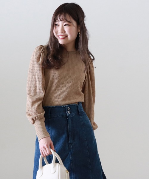 Cheek（チーク）の「楊柳パワショルブラウス（Tシャツ/カットソー・レディース・ブラック/ベージュ/アイボリー・MEDIUM）」の18枚目の写真