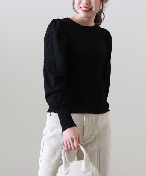 Cheek（チーク）の「楊柳パワショルブラウス（Tシャツ/カットソー・レディース・ブラック/ベージュ/アイボリー・MEDIUM）」の22枚目の写真