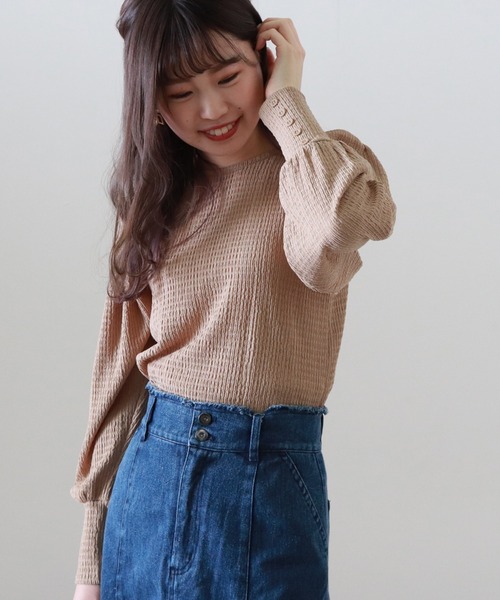 Cheek（チーク）の「楊柳パワショルブラウス（Tシャツ/カットソー・レディース・ブラック/ベージュ/アイボリー・MEDIUM）」の8枚目の写真