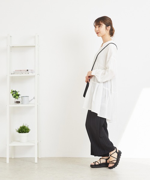 レースアップ厚底 華奢ストラップ サンダル（サンダル）｜welleg