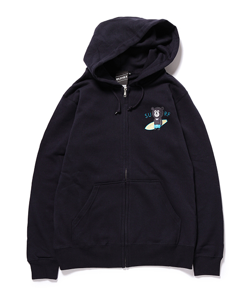 BEAMS T（ビームスティー）の「【SPECIAL PRICE】The Wonderful! design works. / SURF BEAR フルジップ パーカ（パーカー・メンズ・ネイビー/グレー/ブラック・X-SMALL/MEDIUM/SMALL/LARGE/X-LARGE）」の3枚目の写真