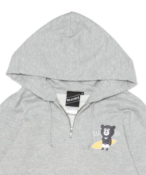 BEAMS T（ビームスティー）の「【SPECIAL PRICE】The Wonderful! design works. / SURF BEAR フルジップ パーカ（パーカー・メンズ・ネイビー/グレー/ブラック・X-SMALL/MEDIUM/SMALL/LARGE/X-LARGE）」の8枚目の写真