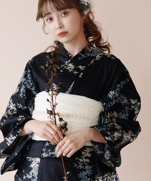 Dita | 1人で着られる浴衣5点セット 和歌山染工日本染め(ゆかた・しわへこ帯・下駄・着付け本・腰ひも)【K】(浴衣)