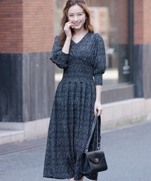 PourVous（プールヴー）の「七分袖&ロングワンピースドレスシャーリング結婚式フォーマルオケージョンドレスお呼ばれ 二次会 成人式（ドレス）」