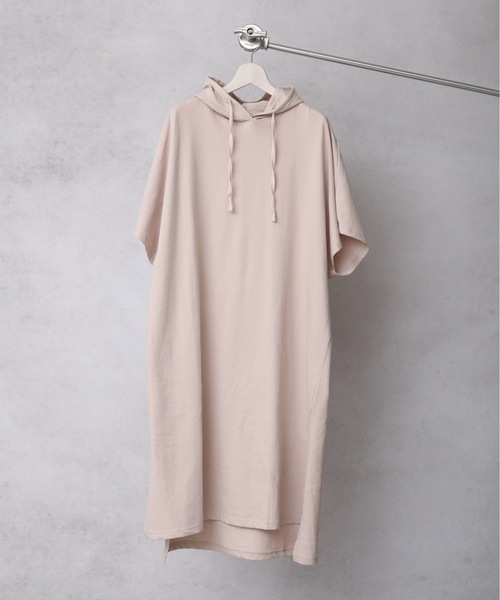 ap retro（アプレトロ）の「ミニ裏毛パーカーワンピース（ワンピース・レディース・ブラック/ベージュ/カーキ/ブルーグリーン/ライトベージュ/チャコール・FREE）」の11枚目の写真