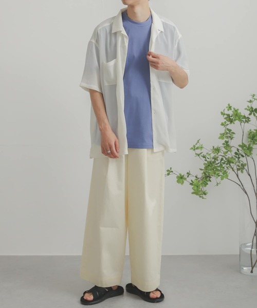 SENSE OF PLACE by URBAN RESEARCH（センスオブプレイスバイアーバンリサーチ）の「シアーヨウリュウオープンカラーシャツ（シャツ/ブラウス・メンズ・チャコールグレー/ブルー/グリーン/ライトベージュ/アイボリー・MEDIUM/LARGE）」の17枚目の写真