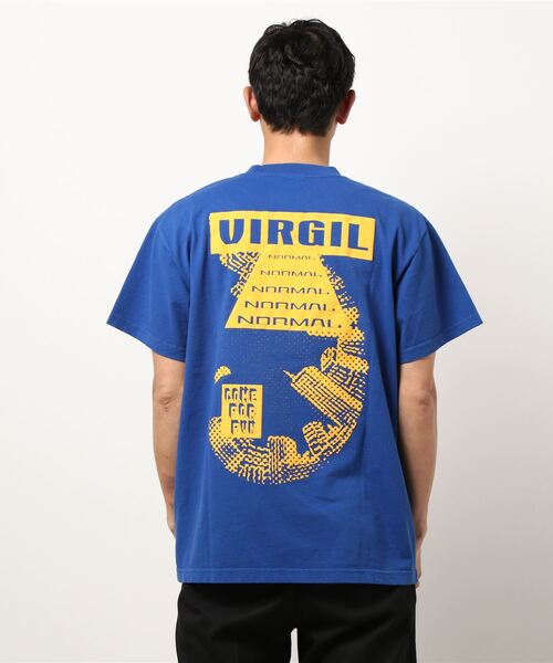 VIRGIL NORMAL（ヴァージルノーマル）の「【VIRGIL NORMAL】プリントＴシャツ STAY POSITIVE MEN（Tシャツ/カットソー・メンズ・ネイビー・LARGE/MEDIUM）」の3枚目の写真