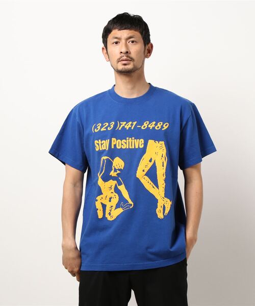 VIRGIL NORMAL（ヴァージルノーマル）の「【VIRGIL NORMAL】プリントＴシャツ STAY POSITIVE MEN（Tシャツ/カットソー・メンズ・ネイビー・LARGE/MEDIUM）」の13枚目の写真