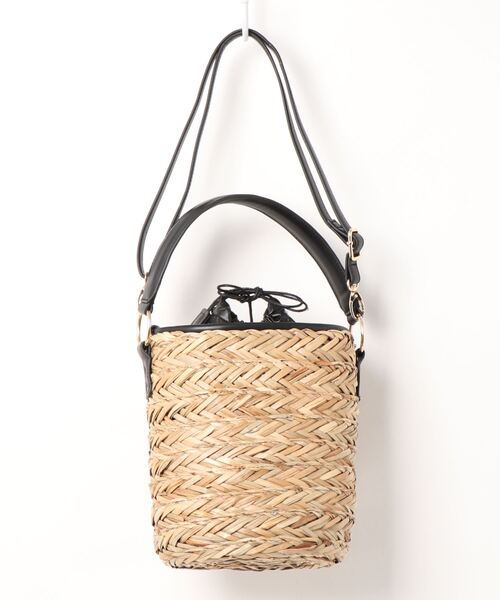 Te chichi(テチチ)の「雑材ポケットバッグ(かごバッグ・レディース・ブラック/オレンジ/ブラウン・フリ-)」の7枚目の写真