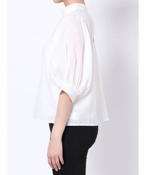 dazzlin（ダズリン）の「ギャザータックハーフスリーブブラウス（シャツ/ブラウス・レディース・オフホワイト/ブルー/ブラウン・FREE）」の5枚目の写真