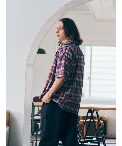 CRAFT STANDARD BOUTIQUE(クラフトスタンダードブティック)の「麻混半袖オープンカラーシャツ *(シャツ/ブラウス・メンズ・グリーン系その他2/ブルー系その他/ストライプ/レッド系その他・LL/M/L)」の20枚目の写真