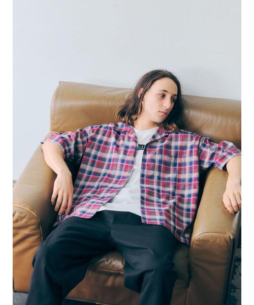 CRAFT STANDARD BOUTIQUE(クラフトスタンダードブティック)の「麻混半袖オープンカラーシャツ *(シャツ/ブラウス・メンズ・グリーン系その他2/ブルー系その他/ストライプ/レッド系その他・LL/M/L)」の22枚目の写真