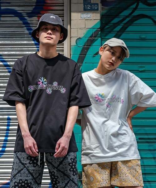 SIDEWAY STANCE（サイドウェイスタンス）の「【SIDEWAY STANCE】フラワー ロゴプリント 半袖Tシャツ（Tシャツ/カットソー・メンズ・ブラック/ホワイト・LARGE/MEDIUM/X-LARGE）」の9枚目の写真
