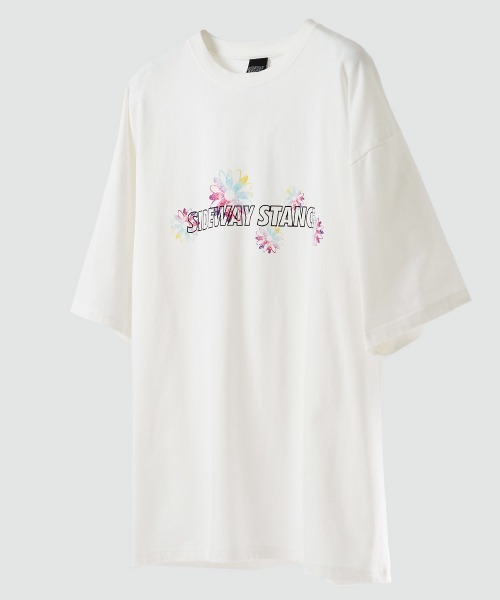 SIDEWAY STANCE（サイドウェイスタンス）の「【SIDEWAY STANCE】フラワー ロゴプリント 半袖Tシャツ（Tシャツ/カットソー・メンズ・ブラック/ホワイト・LARGE/MEDIUM/X-LARGE）」の10枚目の写真