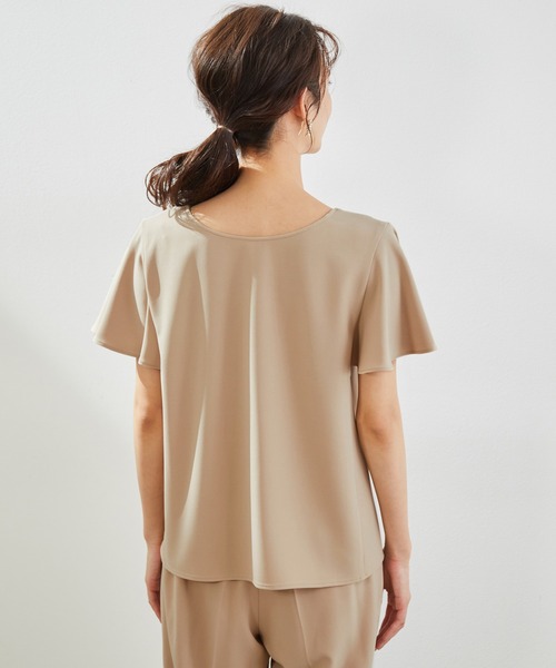 ROPE' PICNIC（ロペピクニック）の「【セットアップ対応】【2WAY】麻調袖フレアブラウス（シャツ/ブラウス・レディース・ネイビー/ホワイト/モスグリーン/ベージュ・40/38）」の6枚目の写真