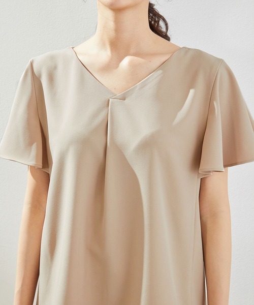 ROPE' PICNIC（ロペピクニック）の「【セットアップ対応】【2WAY】麻調袖フレアブラウス（シャツ/ブラウス・レディース・ネイビー/ホワイト/モスグリーン/ベージュ・40/38）」の7枚目の写真