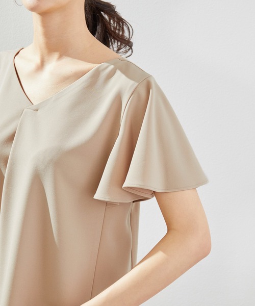 ROPE' PICNIC（ロペピクニック）の「【セットアップ対応】【2WAY】麻調袖フレアブラウス（シャツ/ブラウス・レディース・ネイビー/ホワイト/モスグリーン/ベージュ・40/38）」の8枚目の写真