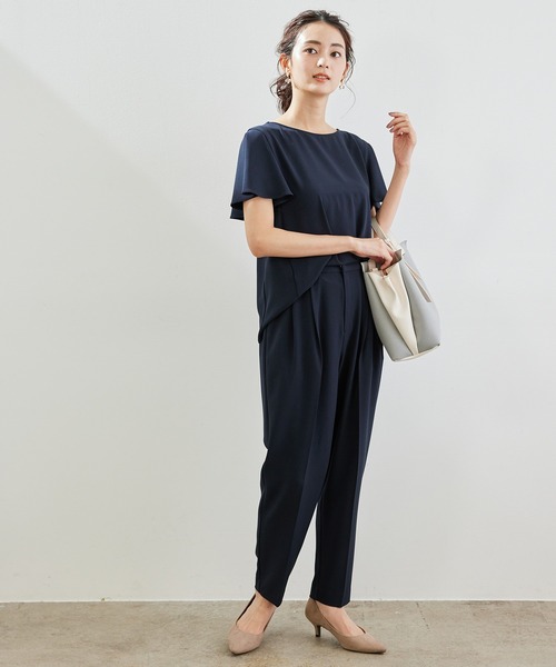 ROPE' PICNIC（ロペピクニック）の「【セットアップ対応】【2WAY】麻調袖フレアブラウス（シャツ/ブラウス・レディース・ネイビー/ホワイト/モスグリーン/ベージュ・40/38）」の20枚目の写真