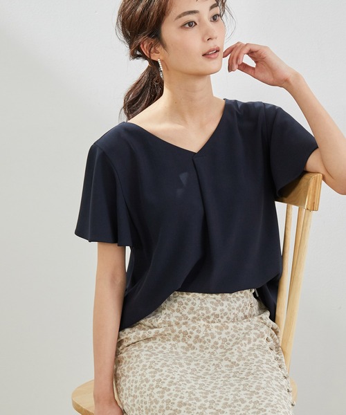 ROPE' PICNIC（ロペピクニック）の「【セットアップ対応】【2WAY】麻調袖フレアブラウス（シャツ/ブラウス・レディース・ネイビー/ホワイト/モスグリーン/ベージュ・40/38）」の19枚目の写真