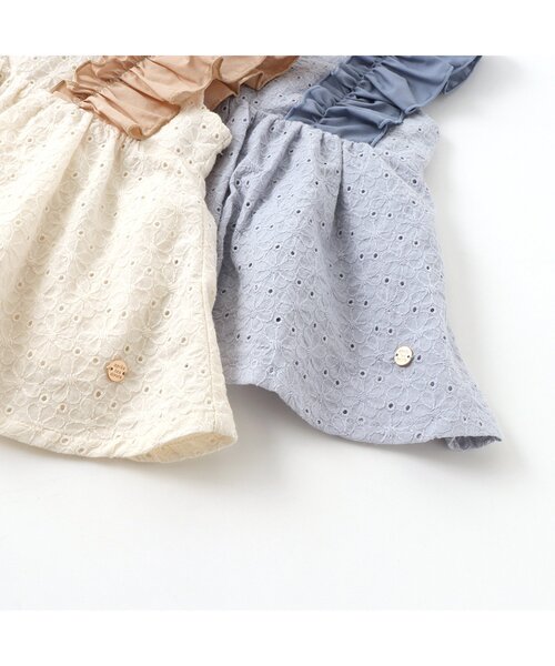 apres les cours（アプレレクール）の「フリル＆りぼんレースチュニック（チュニック・キッズ・アイボリー/ブルー・80/90/100/110/120/130/140）」の21枚目の写真
