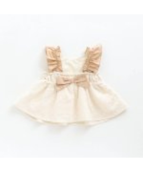 apres les cours（アプレレクール）の「フリル＆りぼんレースチュニック（チュニック・キッズ・アイボリー/ブルー・80/90/100/110/120/130/140）」の6枚目の写真