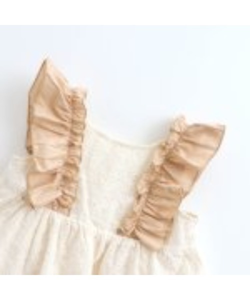 apres les cours（アプレレクール）の「フリル＆りぼんレースチュニック（チュニック・キッズ・アイボリー/ブルー・80/90/100/110/120/130/140）」の7枚目の写真