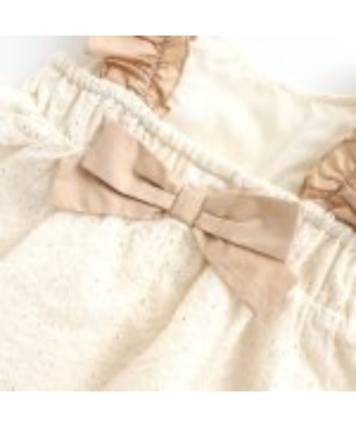 apres les cours（アプレレクール）の「フリル＆りぼんレースチュニック（チュニック・キッズ・アイボリー/ブルー・80/90/100/110/120/130/140）」の8枚目の写真