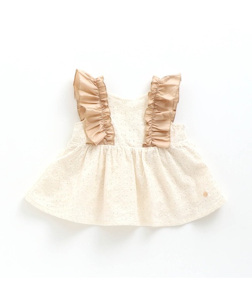 apres les cours（アプレレクール）の「フリル＆りぼんレースチュニック（チュニック・キッズ・アイボリー/ブルー・80/90/100/110/120/130/140）」の14枚目の写真