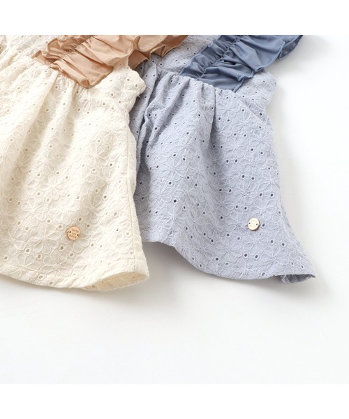 apres les cours（アプレレクール）の「フリル＆りぼんレースチュニック（チュニック・キッズ・アイボリー/ブルー・80/90/100/110/120/130/140）」の13枚目の写真