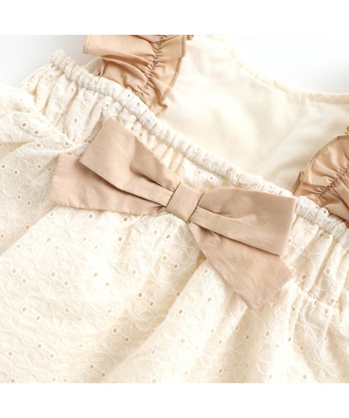 apres les cours（アプレレクール）の「フリル＆りぼんレースチュニック（チュニック・キッズ・アイボリー/ブルー・80/90/100/110/120/130/140）」の16枚目の写真