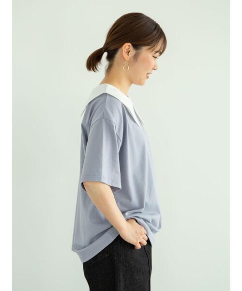 RAY CASSIN FAVORI(レイカズンフェバリ)の「・RAY CASSIN オフカラーエリツキTシャツ*(Tシャツ/カットソー・レディース・ブルー/イエロー/ブラック/オフホワイト・FREE)」の17枚目の写真