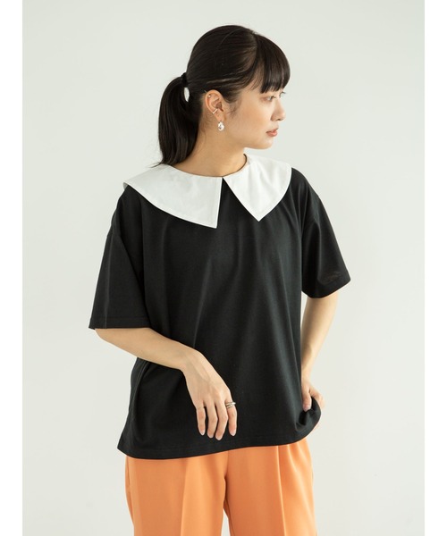 RAY CASSIN FAVORI(レイカズンフェバリ)の「・RAY CASSIN オフカラーエリツキTシャツ*(Tシャツ/カットソー・レディース・ブルー/イエロー/ブラック/オフホワイト・FREE)」の7枚目の写真