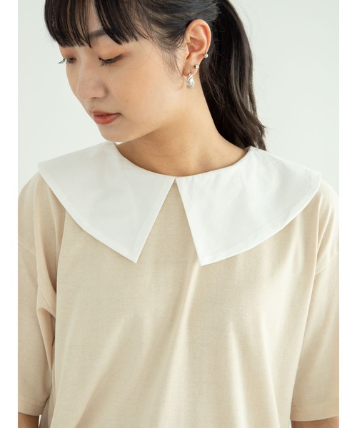 RAY CASSIN FAVORI(レイカズンフェバリ)の「・RAY CASSIN オフカラーエリツキTシャツ*(Tシャツ/カットソー・レディース・ブルー/イエロー/ブラック/オフホワイト・FREE)」の6枚目の写真