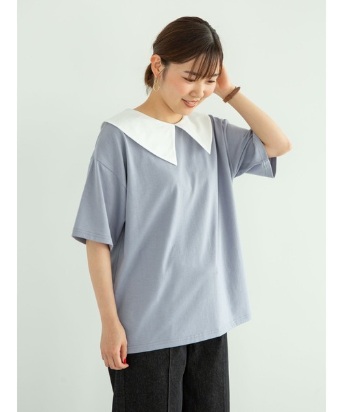 RAY CASSIN FAVORI(レイカズンフェバリ)の「・RAY CASSIN オフカラーエリツキTシャツ*(Tシャツ/カットソー・レディース・ブルー/イエロー/ブラック/オフホワイト・FREE)」の14枚目の写真