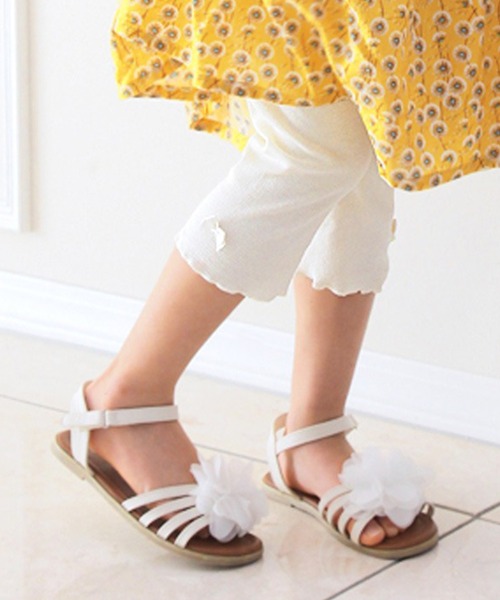 Catherine Cottage（キャサリンコテージ）の「メロウフリルリブレギンス　薄手（レギンス/スパッツ・キッズ・グレー系その他/ライトグレー系2/グレー系2/ライラック系2/グレー系その他2/ホワイト系2/ピンク系1/ベージュ系2/ブラック系1/ブラック系2/グリーン系1/グリーン系2/ピンク系2/ライラック系1/ネイビー系2/ライトグレー系1・100/110/120/130/140/150/90）」の2枚目の写真