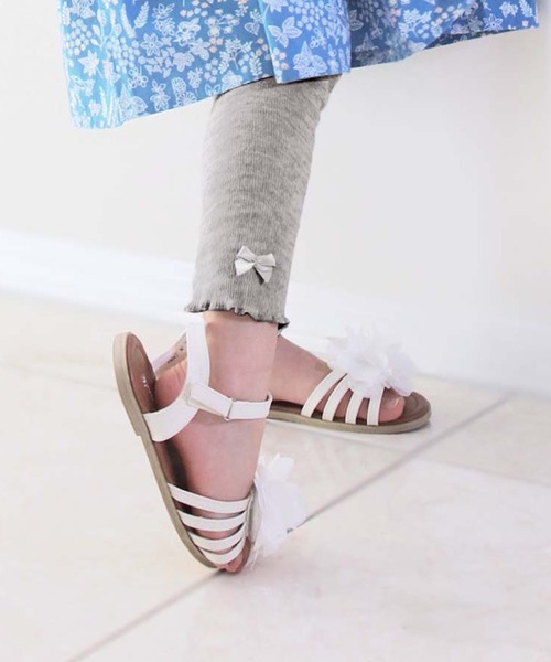 Catherine Cottage（キャサリンコテージ）の「メロウフリルリブレギンス　薄手（レギンス/スパッツ・キッズ・グレー系その他/ライトグレー系2/グレー系2/ライラック系2/グレー系その他2/ホワイト系2/ピンク系1/ベージュ系2/ブラック系1/ブラック系2/グリーン系1/グリーン系2/ピンク系2/ライラック系1/ネイビー系2/ライトグレー系1・100/110/120/130/140/150/90）」の7枚目の写真