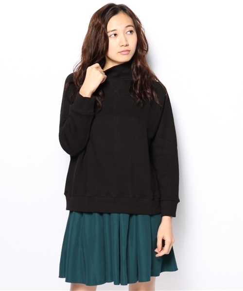 CIAOPANIC(チャオパニック)の「【Ciaopanic】後ZIPハイネックPO(Tシャツ/カットソー・レディース・ブラック/グレー/ホワイト/パープル・FREE)」の1枚目の写真