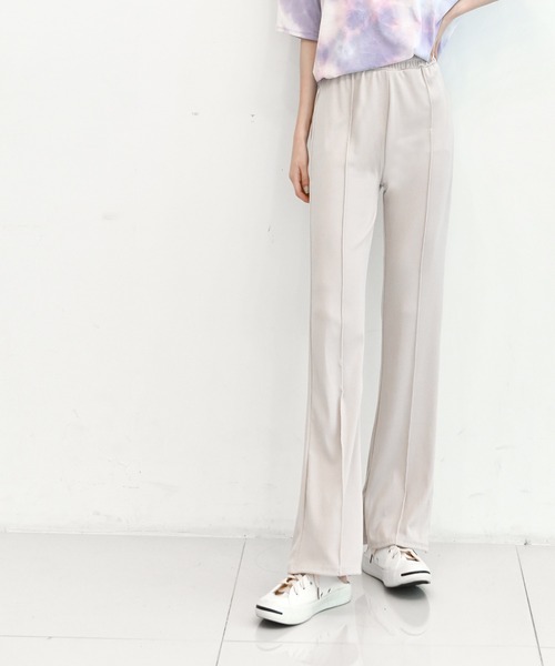 me+em select（ミームセレクト）の「リブピンタックセミフレアパンツ（その他パンツ・レディース・アイボリー/ベージュ/ブラック/カーキ/グリーン・FREE）」の7枚目の写真