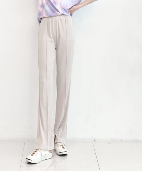 me+em select（ミームセレクト）の「リブピンタックセミフレアパンツ（その他パンツ・レディース・アイボリー/ベージュ/ブラック/カーキ/グリーン・FREE）」の12枚目の写真