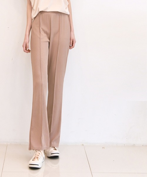 me+em select（ミームセレクト）の「リブピンタックセミフレアパンツ（その他パンツ・レディース・アイボリー/ベージュ/ブラック/カーキ/グリーン・FREE）」の17枚目の写真