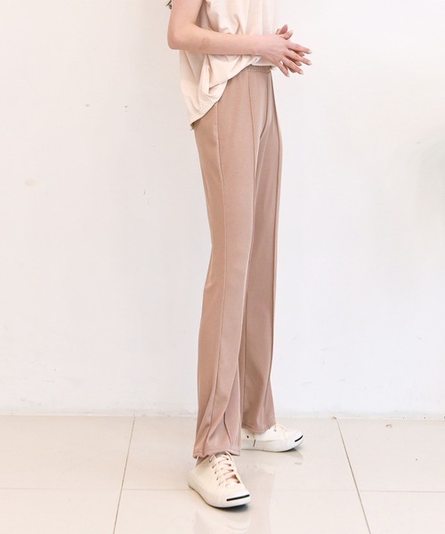 me+em select（ミームセレクト）の「リブピンタックセミフレアパンツ（その他パンツ・レディース・アイボリー/ベージュ/ブラック/カーキ/グリーン・FREE）」の18枚目の写真
