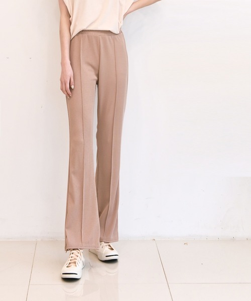 me+em select（ミームセレクト）の「リブピンタックセミフレアパンツ（その他パンツ・レディース・アイボリー/ベージュ/ブラック/カーキ/グリーン・FREE）」の19枚目の写真