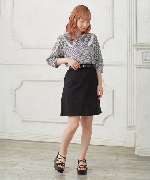 Honeys（ハニーズ）の「フリル衿ブラウス（シャツ/ブラウス・レディース・ホワイト/ブラック/ホワイト系その他/ピンクベージュ・S/M/L）」の17枚目の写真